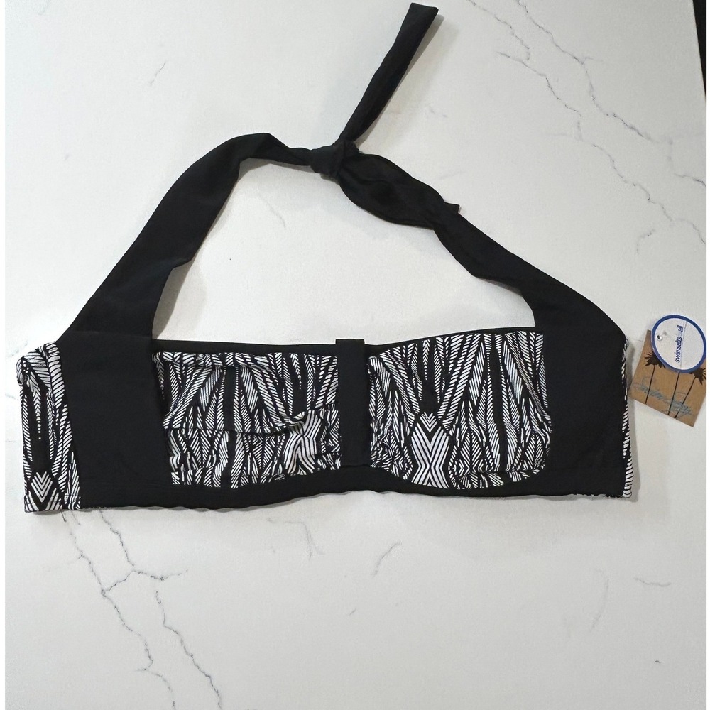 NEW Sexy Swimsuits For All Bandeau Halter Bikini Top 20D/DD Black White Beach